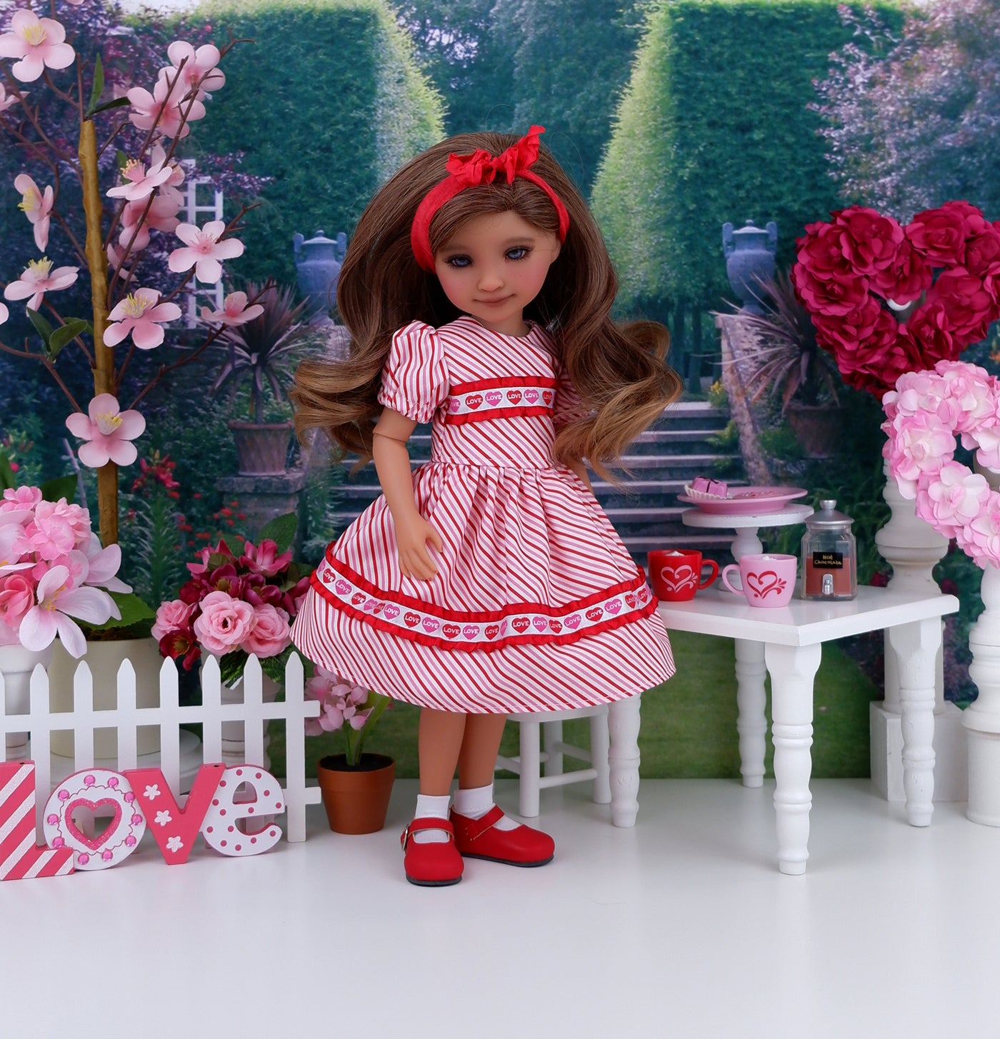 Loving Hearts - dress with shoes for Ruby Red Fashion Friends doll