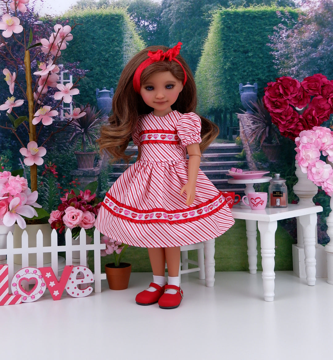 Loving Hearts - dress with shoes for Ruby Red Fashion Friends doll