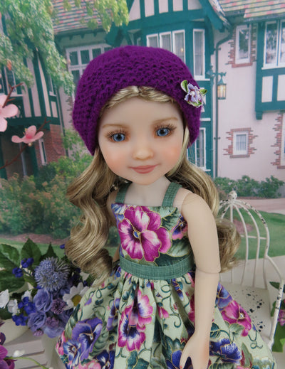 Majestic Pansy - dress and sweater set with shoes for Ruby Red Fashion Friends doll