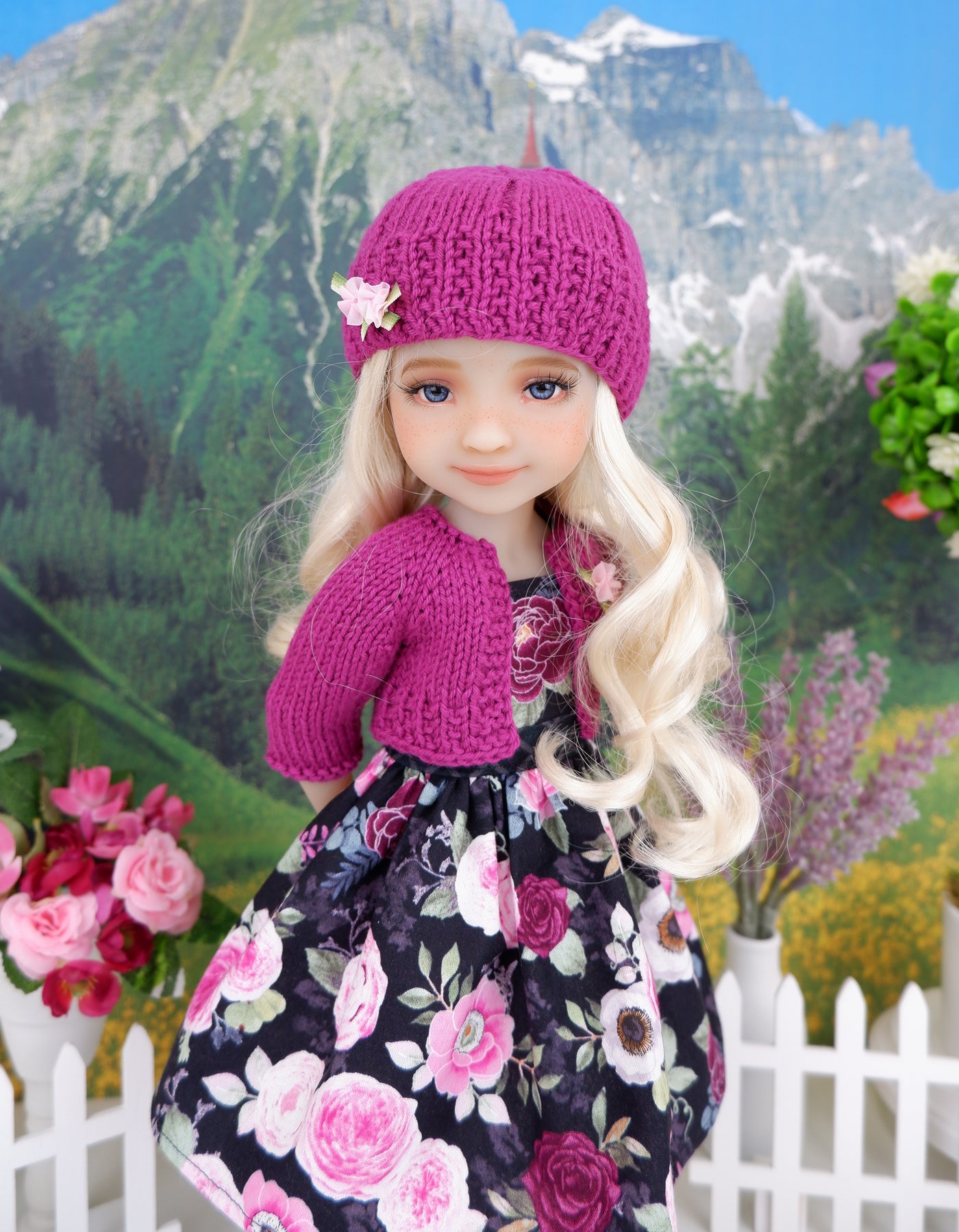 Majestic Roses - dress and sweater set with shoes for Ruby Red Fashion Friends doll
