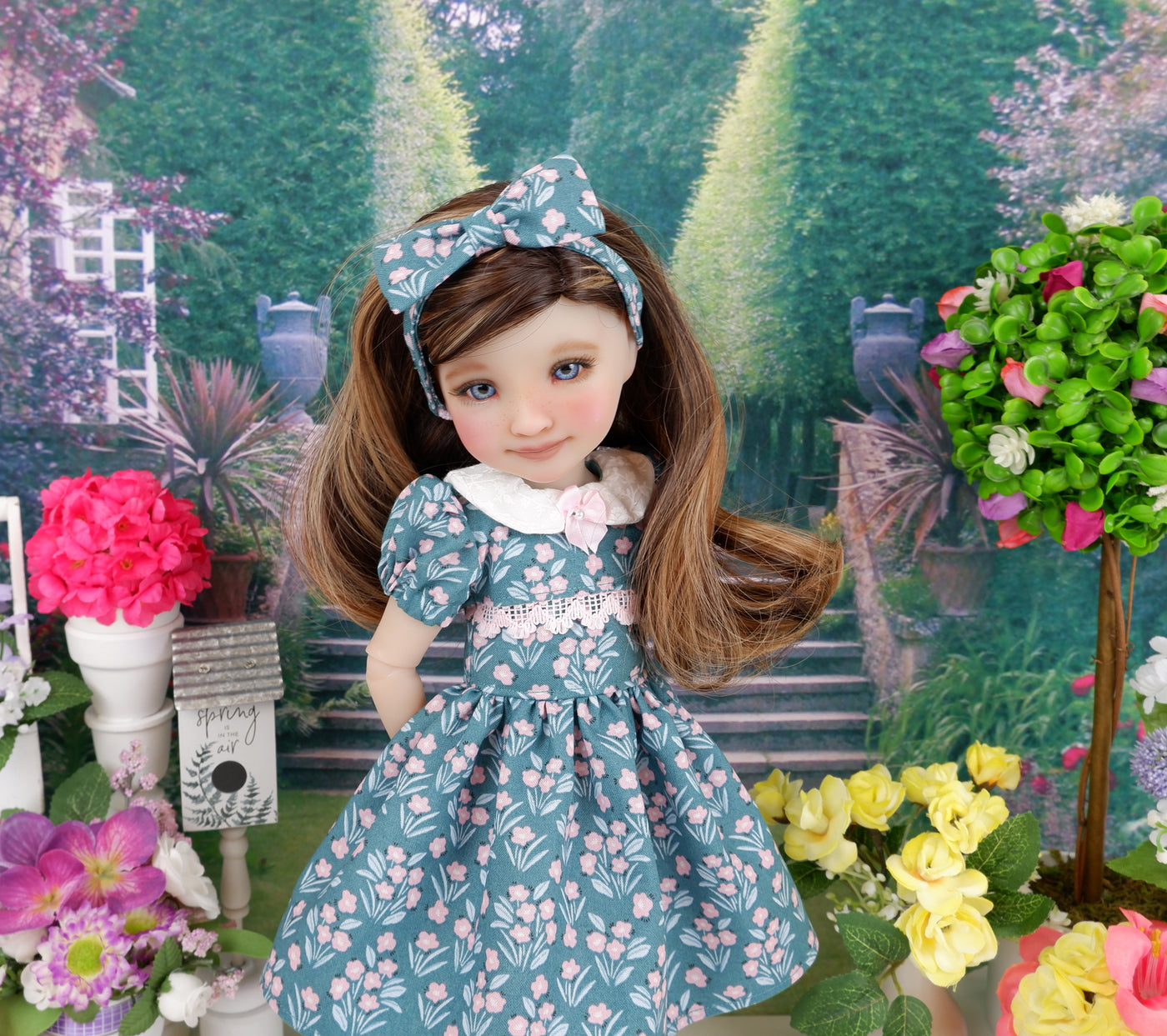Meadow Blooms - dress ensemble with shoes for Ruby Red Fashion Friends doll