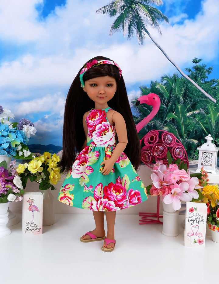 Mediterranean Peony - dress with shoes for Ruby Red Fashion Friends doll