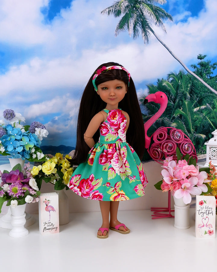 Mediterranean Peony - dress with shoes for Ruby Red Fashion Friends doll