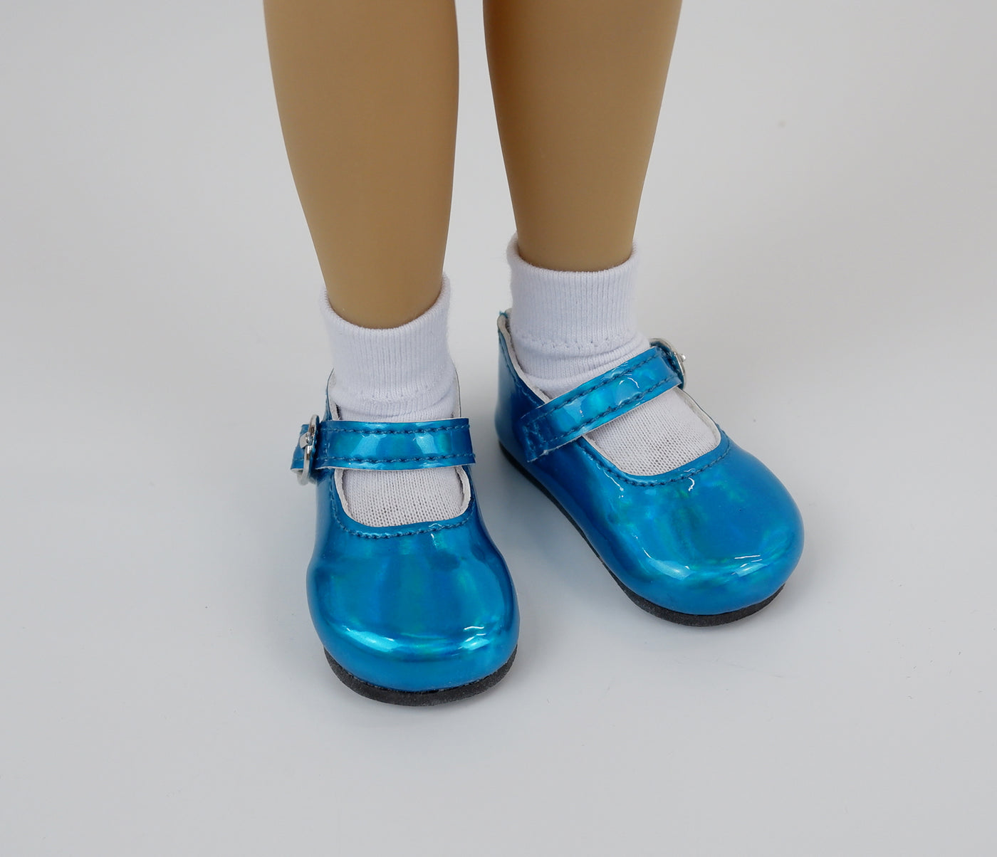 FACTORY SECONDS Simple Mary Jane Shoes - Metallic Turquoise