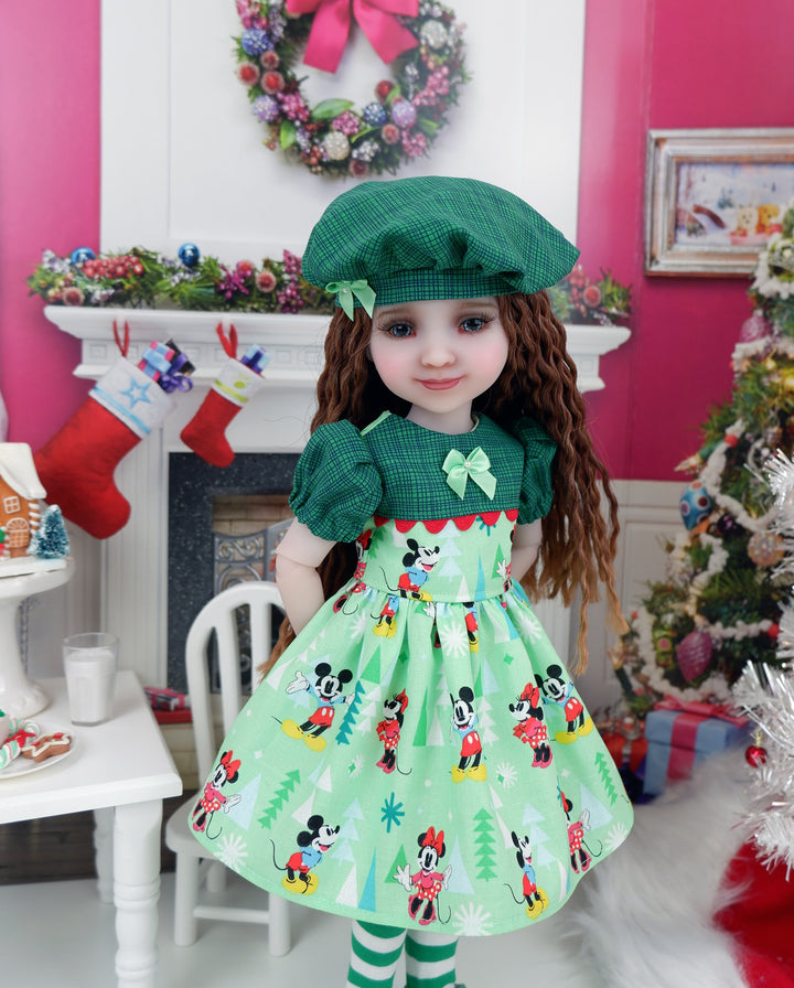 Mickey & Minnie Holidays - dress with shoes for Ruby Red Fashion Friends doll