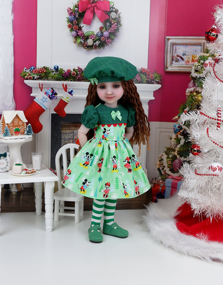 Mickey & Minnie Holidays - dress with shoes for Ruby Red Fashion Friends doll