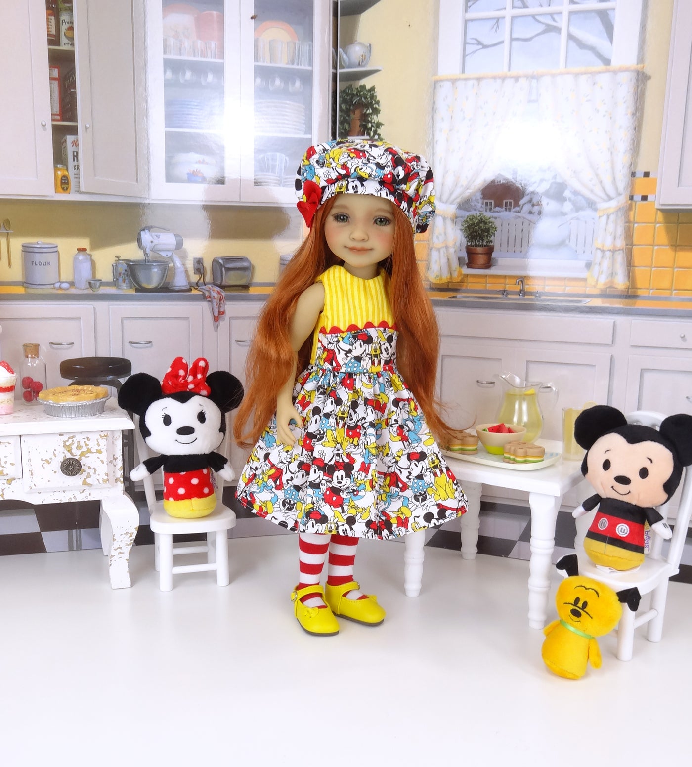 Mickey's Gang - dress ensemble with shoes for Ruby Red Fashion Friends doll
