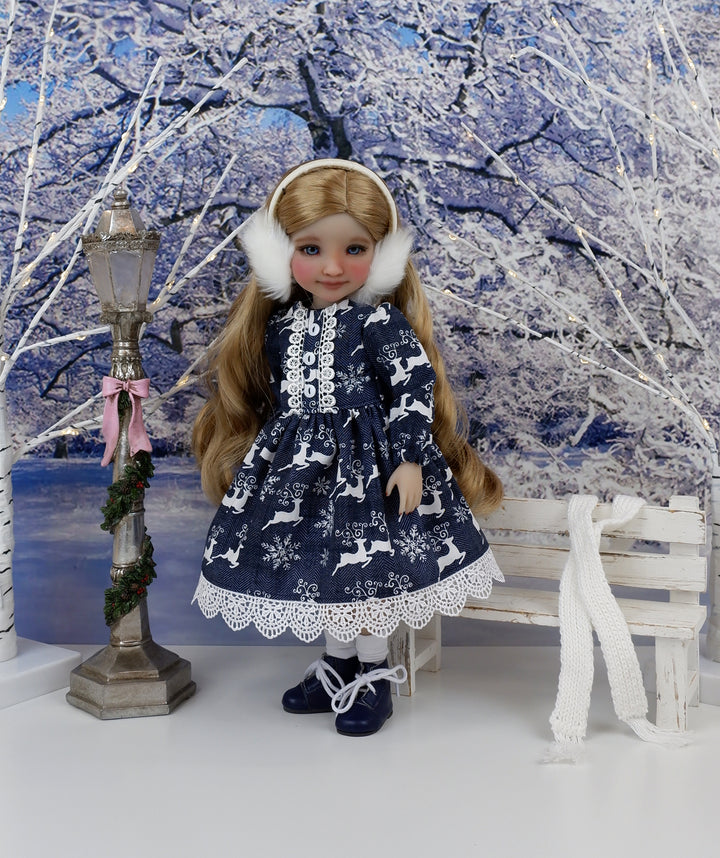 Midnight Reindeer - dress ensemble with boots for Ruby Red Fashion Friends doll