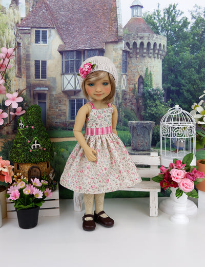 Miniature Floral - dress and sweater set with shoes for Ruby Red Fashion Friends doll