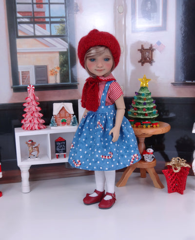 Miss Candy Cane - blouse & jumper with shoes for Ruby Red Fashion Friends doll