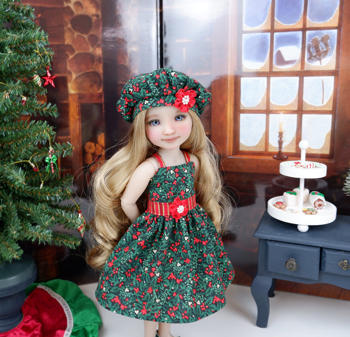 Mistletoe & Holly - dress with shoes for Ruby Red Fashion Friends doll