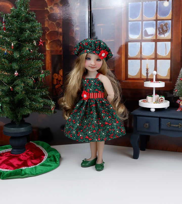 Mistletoe & Holly - dress with shoes for Ruby Red Fashion Friends doll