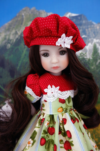 Mountain Strawberries - dress and shoes for Ruby Red Fashion Friends doll