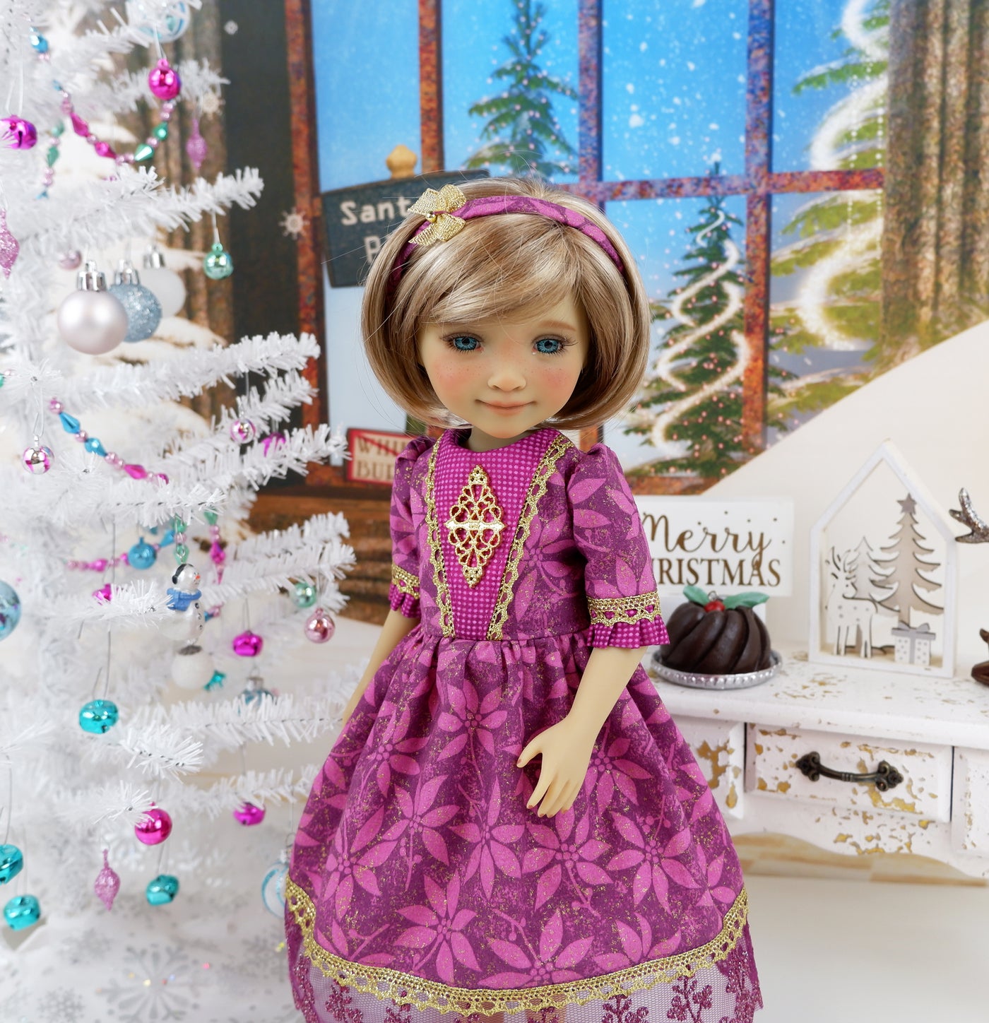Mulled Wine - dress with shoes for Ruby Red Fashion Friends doll