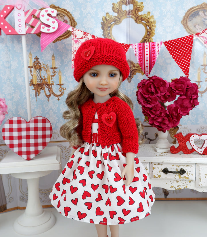 My Heart - dress and sweater set with shoes for Ruby Red Fashion Friends doll