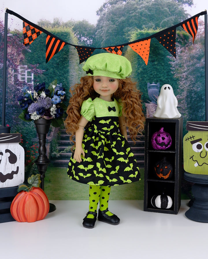 Neon Bats - dress with shoes for Ruby Red Fashion Friends doll