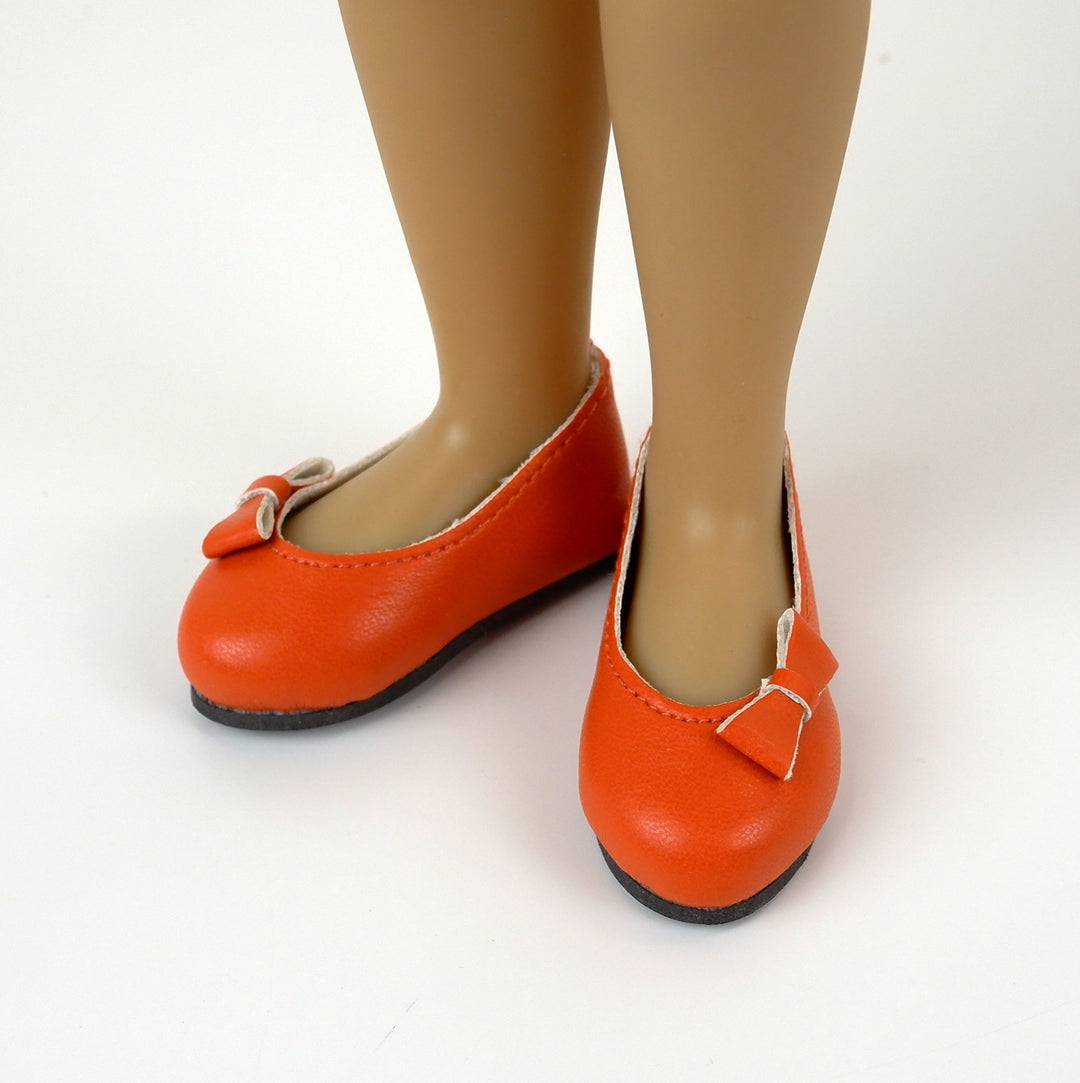 Bow Toe Ballet Flats - Pumpkin