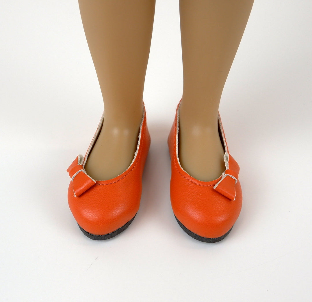 Bow Toe Ballet Flats - Pumpkin