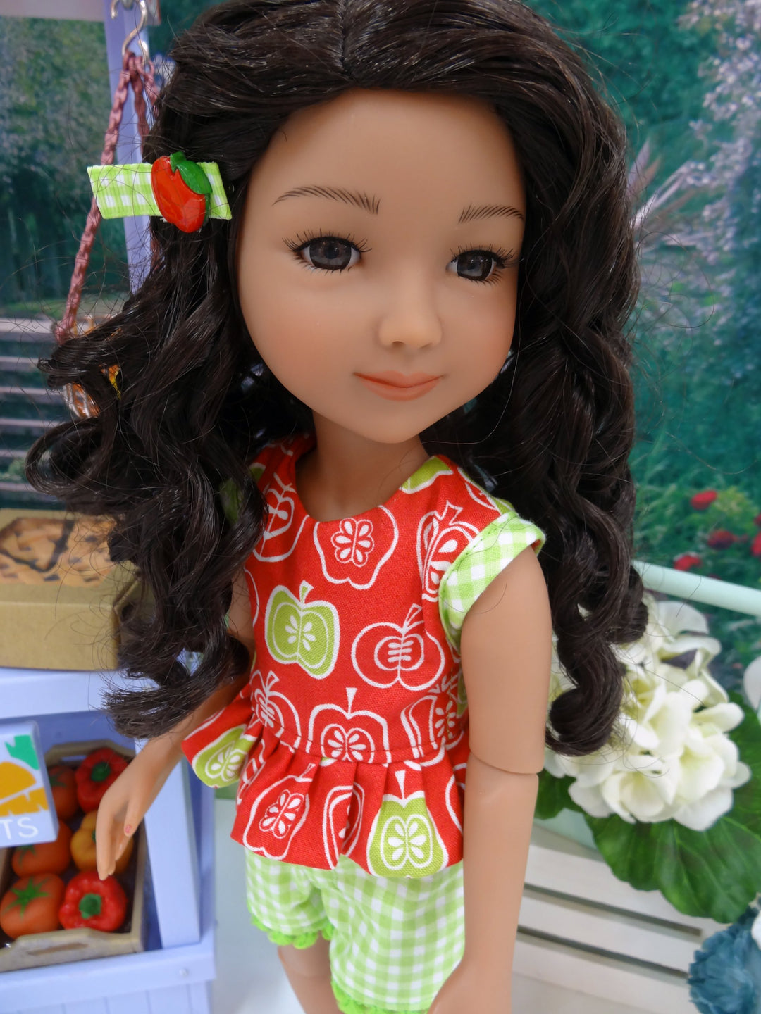 Orchard Apples - top & shorts for Ruby Red Fashion Friends doll