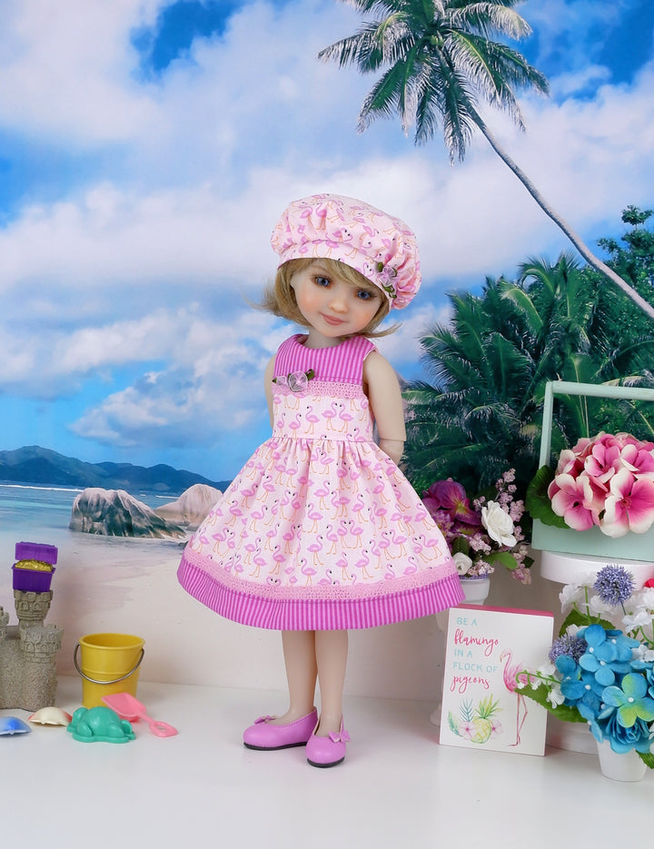 Pair of Flamingos - dress with shoes for Ruby Red Fashion Friends doll