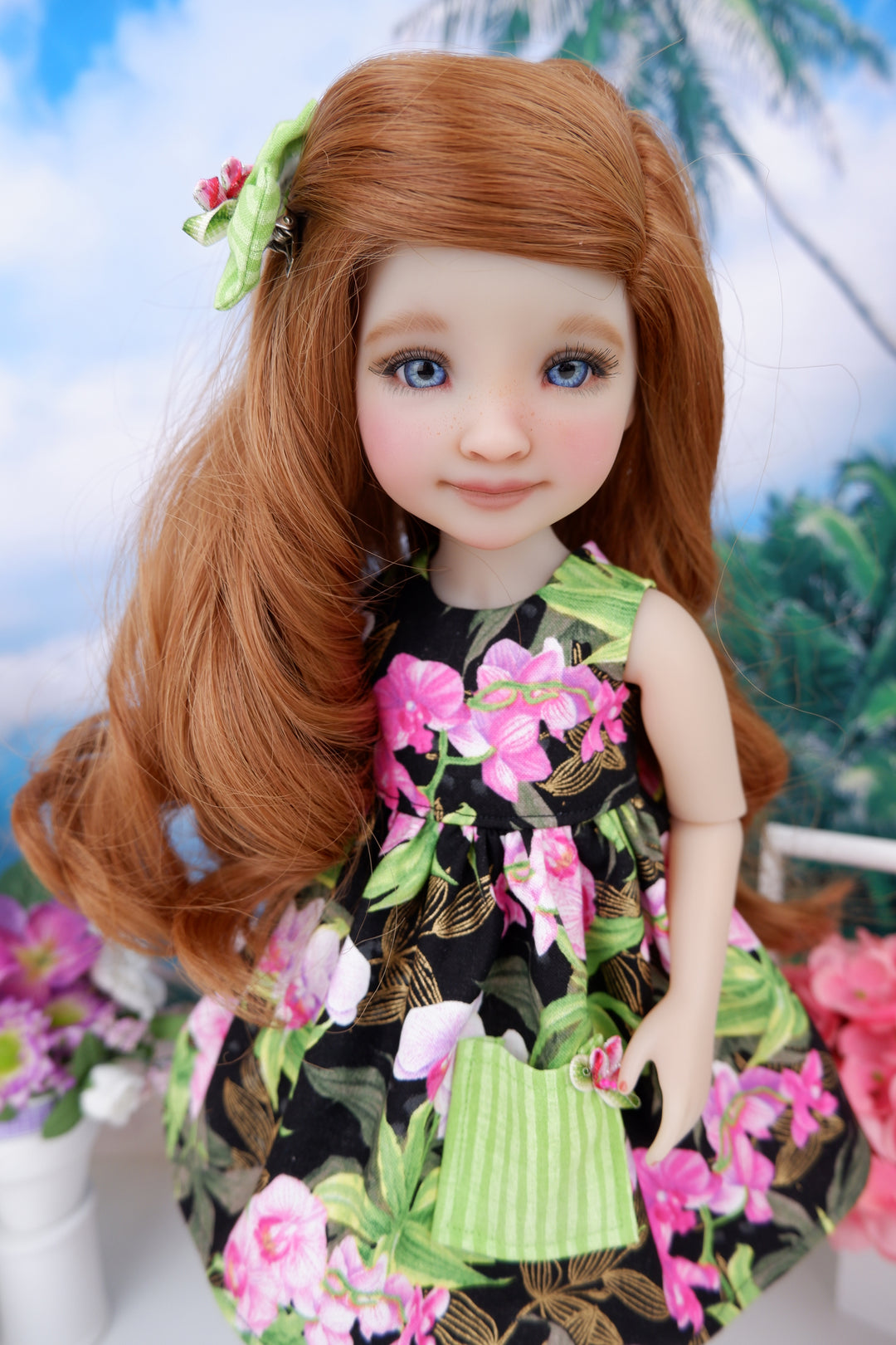 Paradise Orchids - dress with sandals for Ruby Red Fashion Friends doll