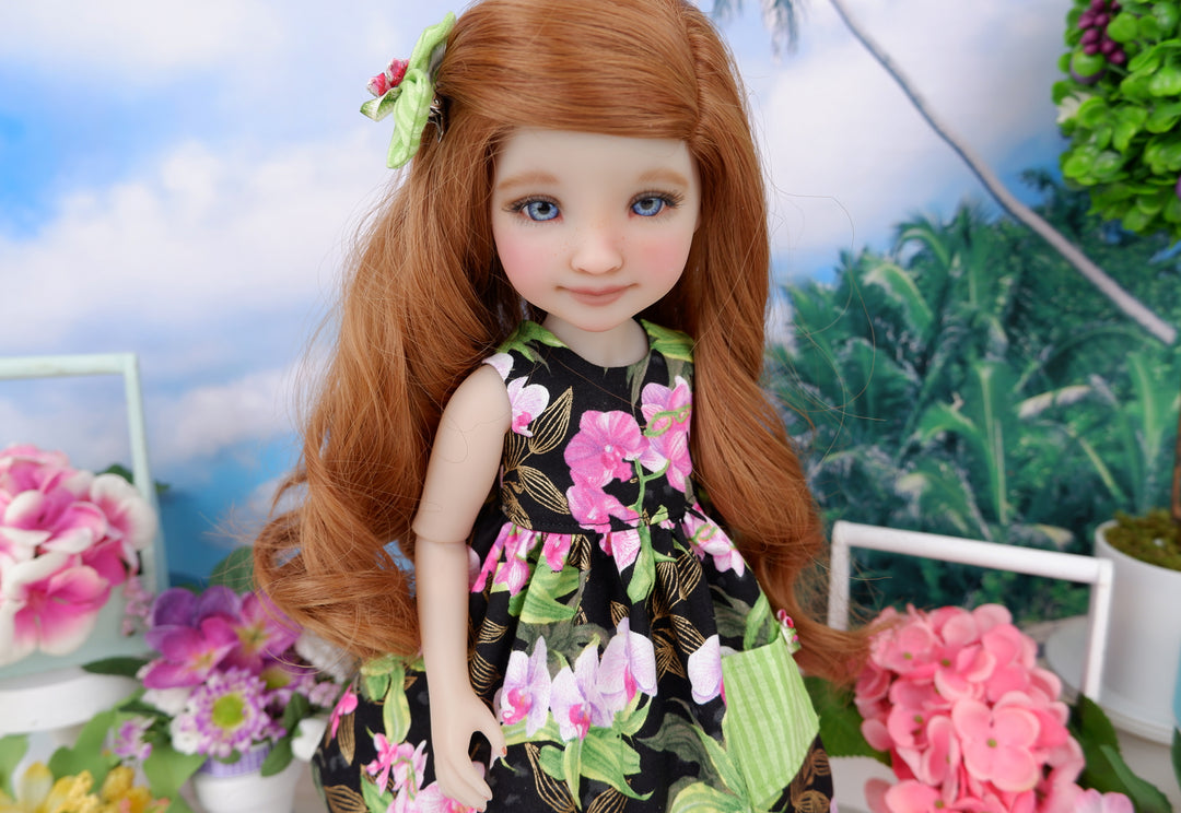 Paradise Orchids - dress with sandals for Ruby Red Fashion Friends doll