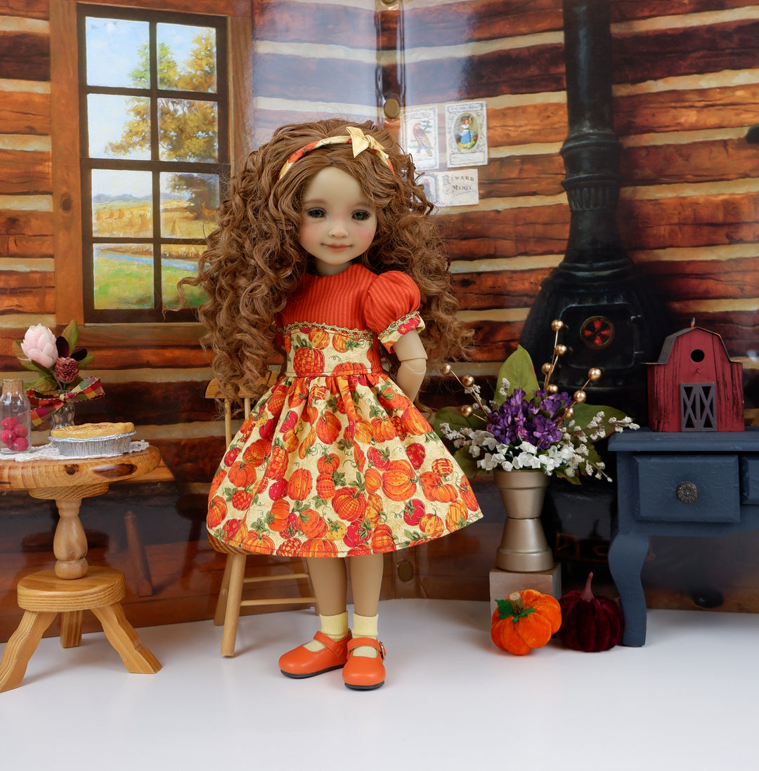 Patchwork Pumpkins - dress and shoes for Ruby Red Fashion Friends doll