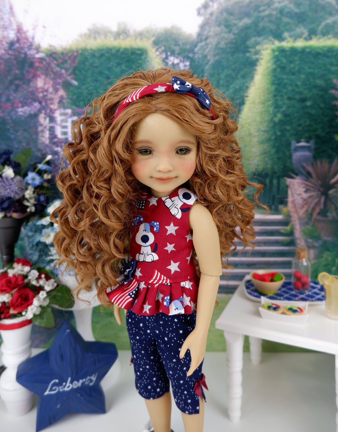 Patriotic Pup - top & capris with shoes for Ruby Red Fashion Friends doll
