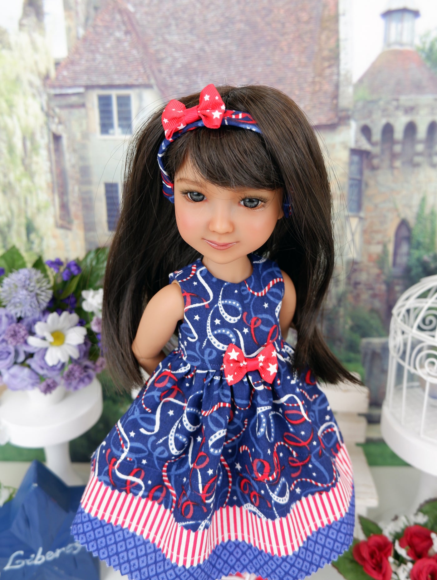 Patriotic Streamers - dress with boots for Ruby Red Fashion Friends doll