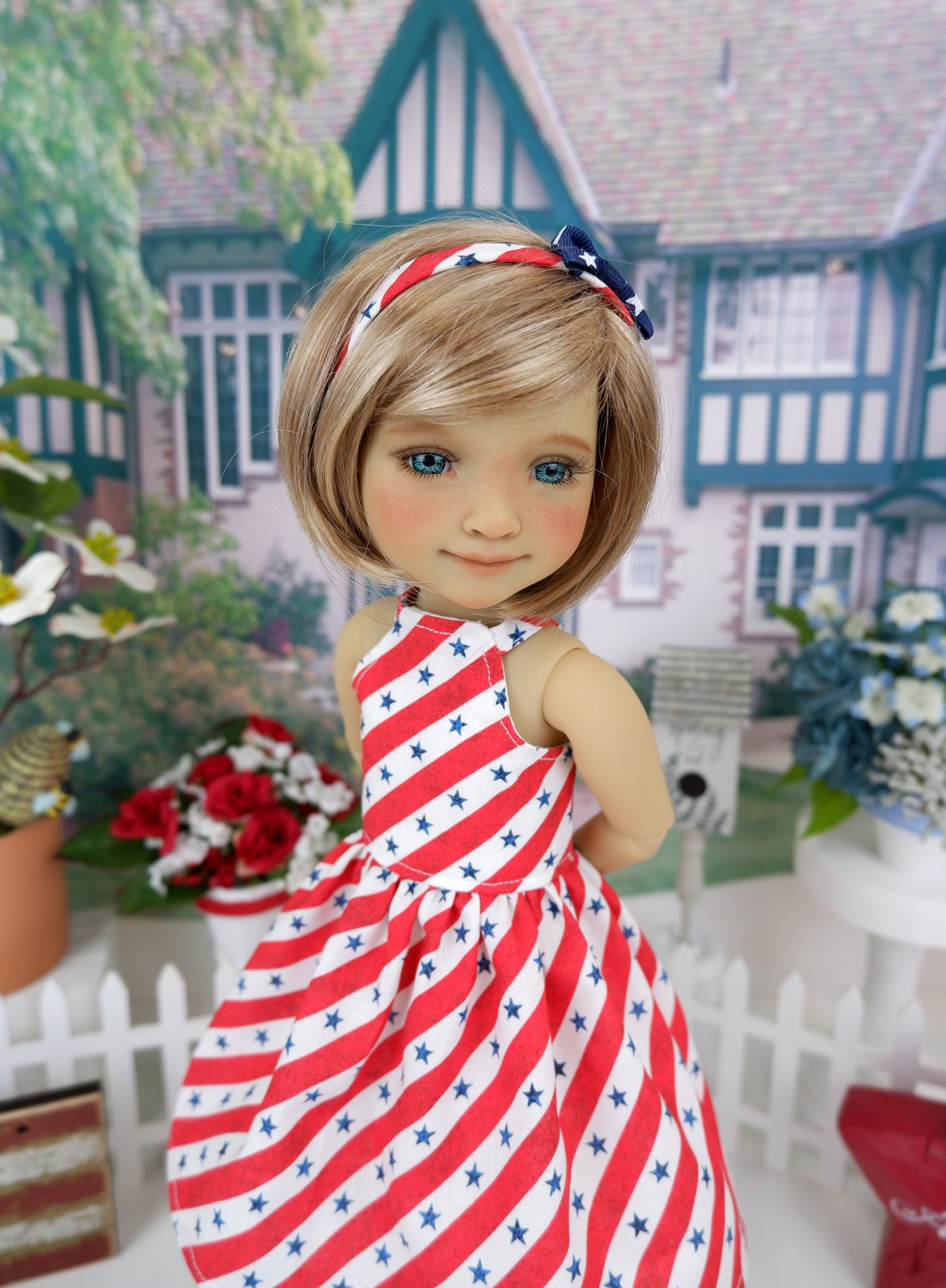 Patriotic Stripes - dress with shoes for Ruby Red Fashion Friends doll