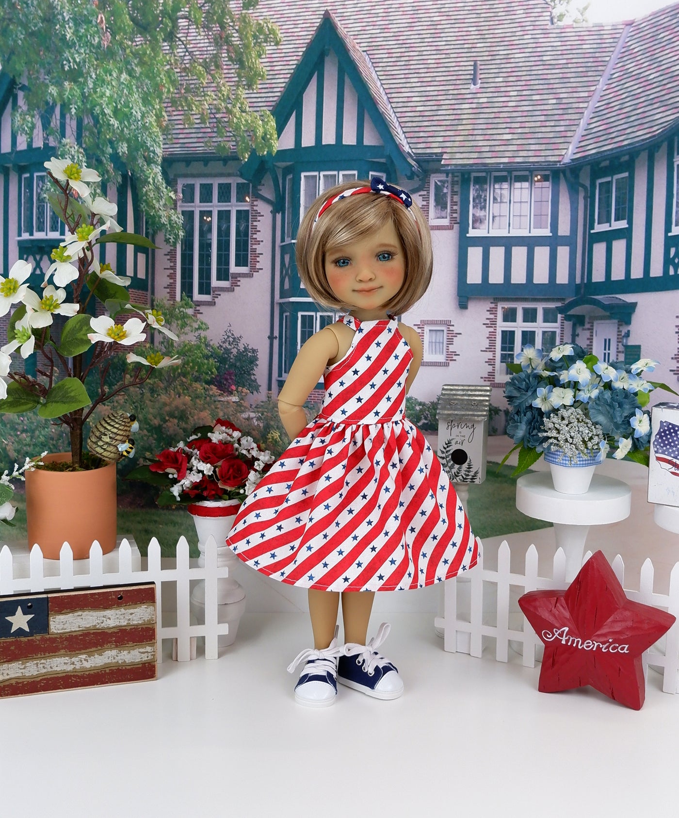 Patriotic Stripes - dress with shoes for Ruby Red Fashion Friends doll