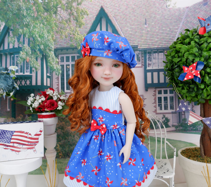 Patriotic Whirlygig - dress with shoes for Ruby Red Fashion Friends doll