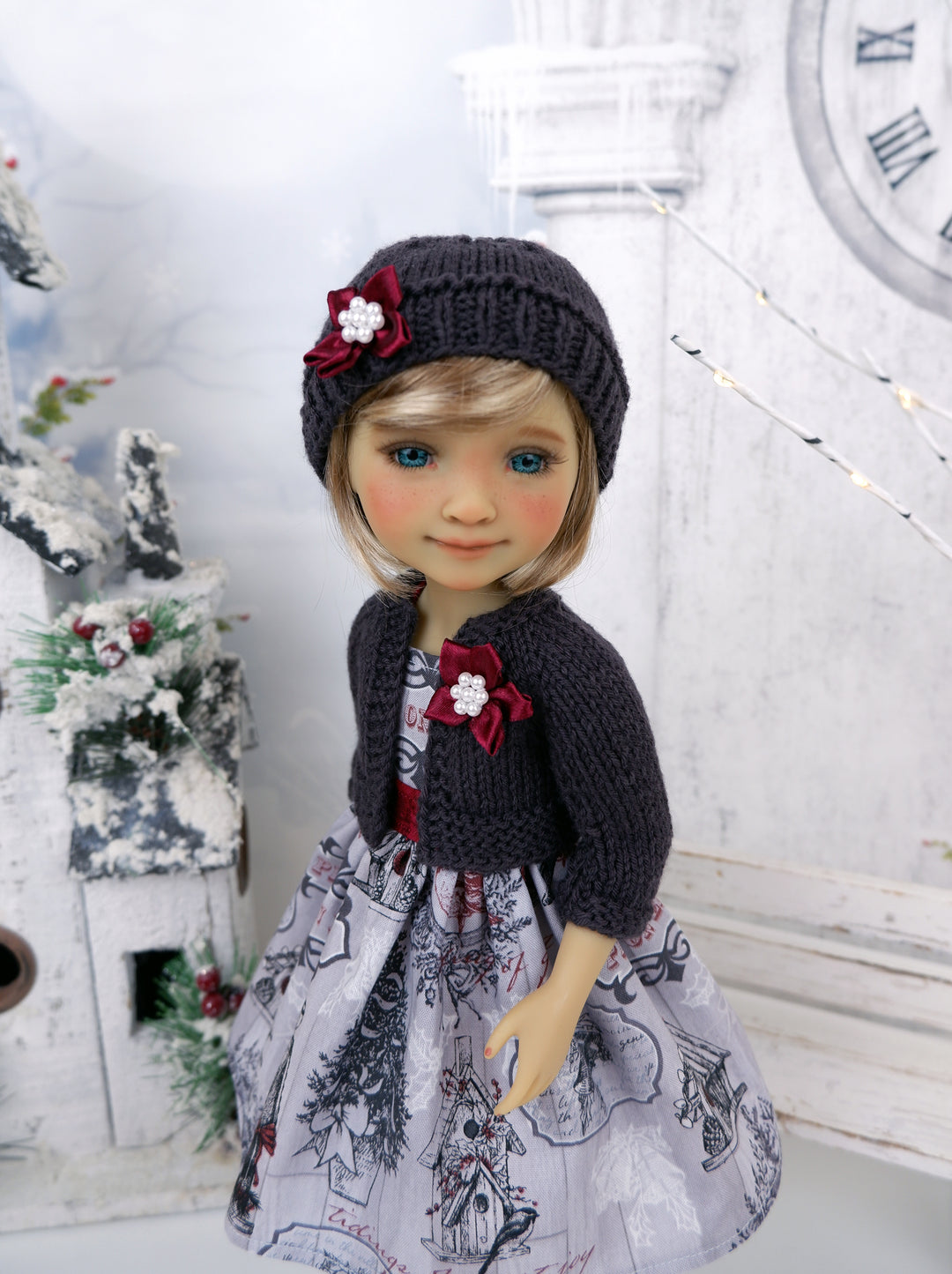 Peace on Earth - dress and sweater set with shoes for Ruby Red Fashion Friends doll