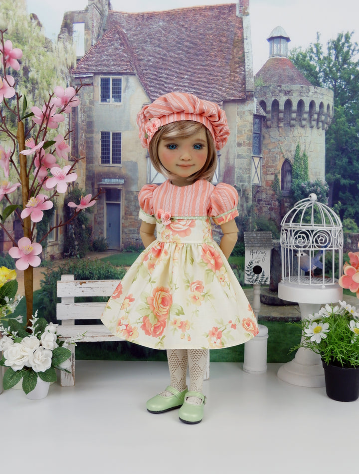Peach Rose Blooms - dress and shoes for Ruby Red Fashion Friends doll