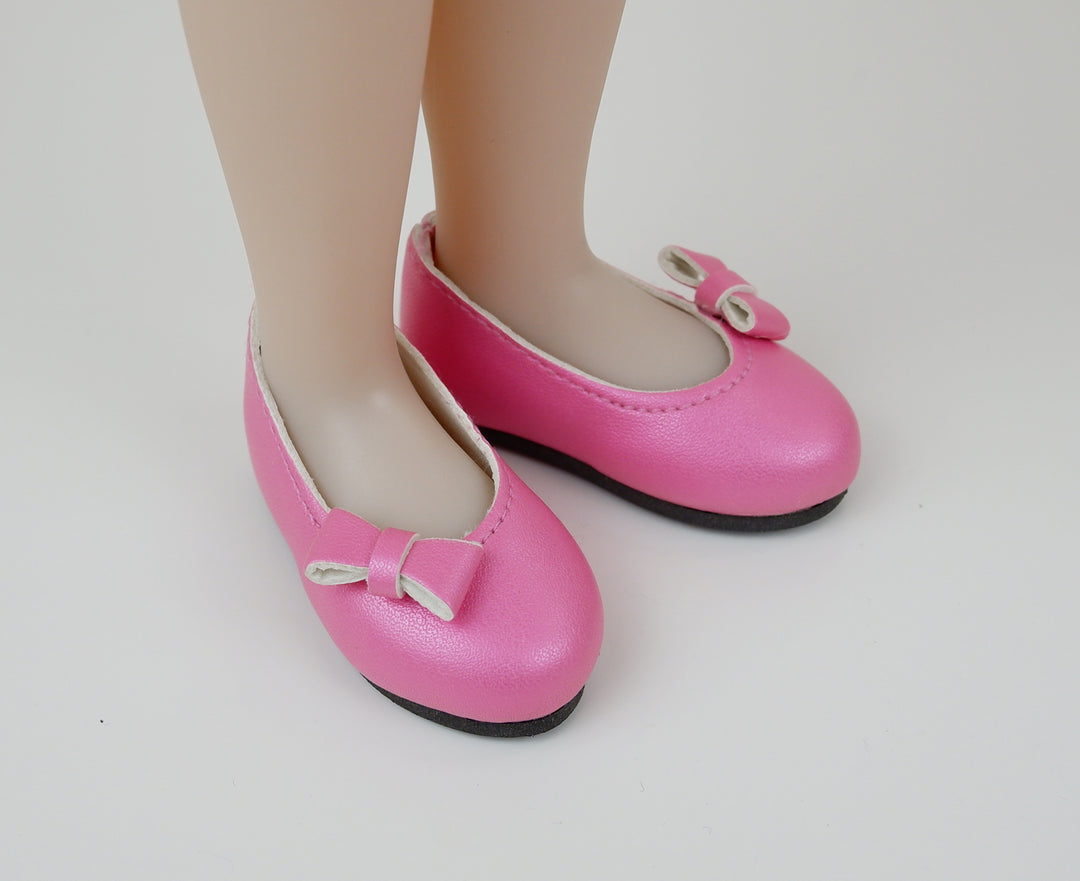 FACTORY SECONDS Bow Toe Ballet Flats - Pearl Bubblegum Pink
