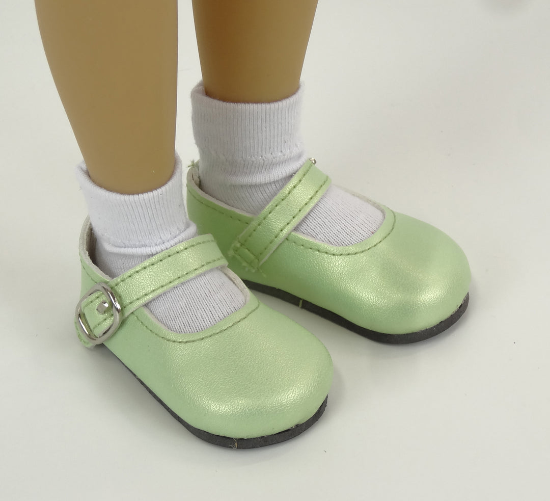 FACTORY SECONDS Simple Mary Jane Shoes - Pearl Spring Green