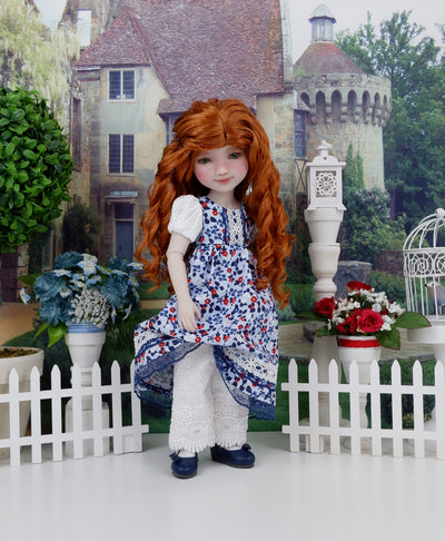 Pembroke Gardens - dress & bonnet with shoes for Ruby Red Fashion Friends doll