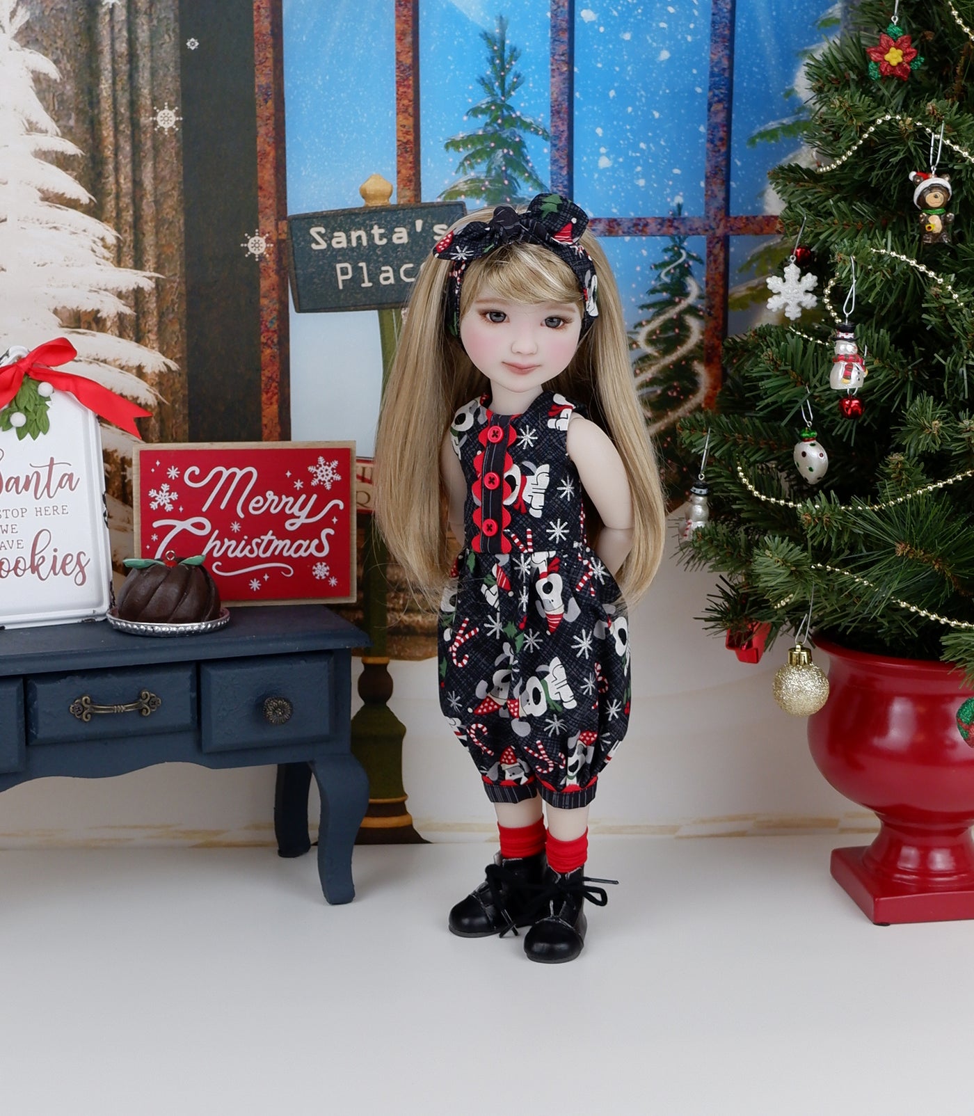 Peppermint Bark - romper with boots for Ruby Red Fashion Friends doll