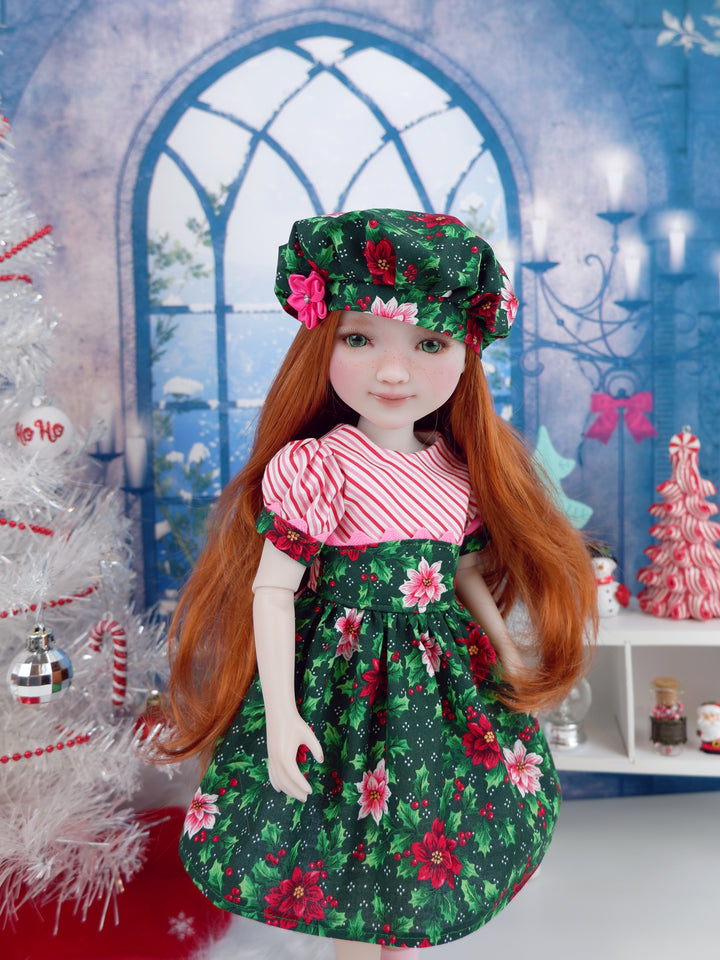 Peppermint Poinsettia - dress and shoes for Ruby Red Fashion Friends doll