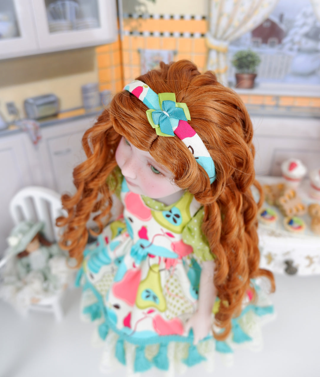 Perfect Pear - dress & pinafore with shoes for Ruby Red Fashion Friends doll