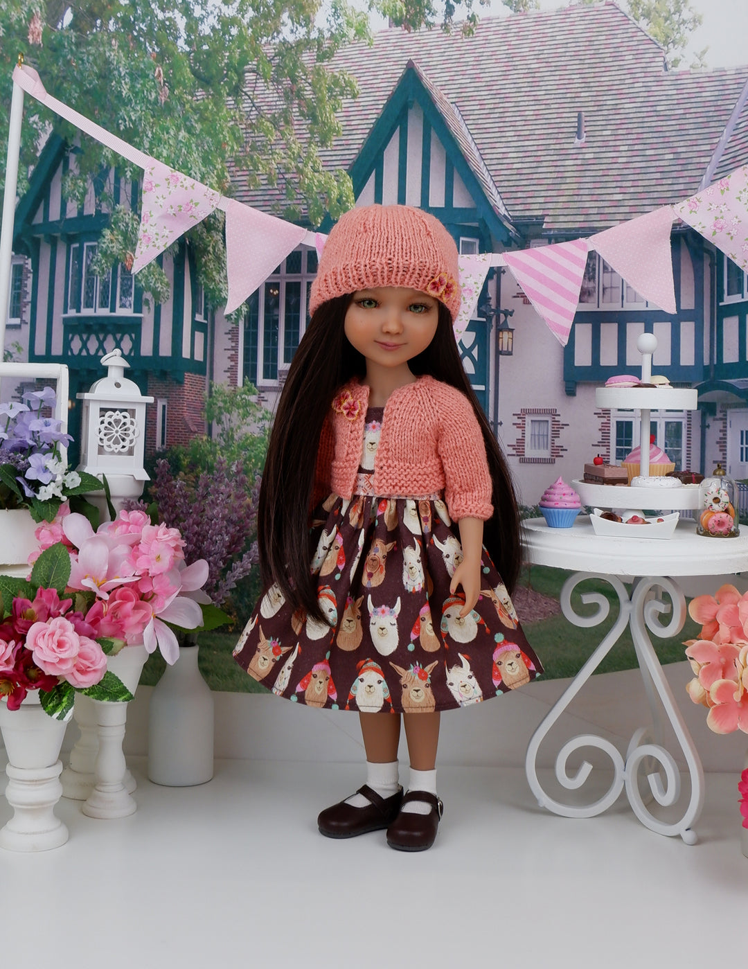 Peruvian Llama - dress and sweater set with shoes for Ruby Red Fashion Friends doll