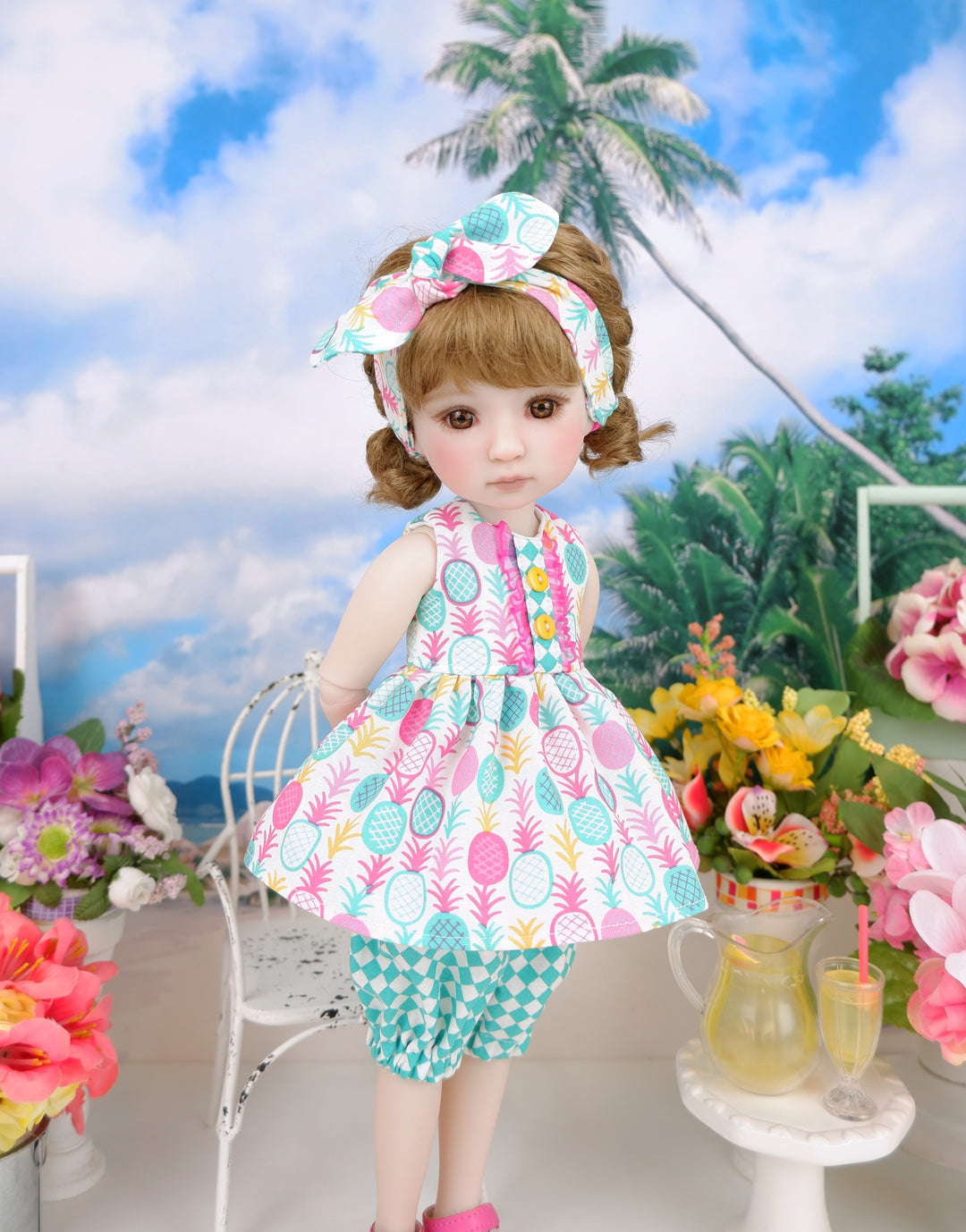 Petite Pineapple - top & bloomers with shoes for Ruby Red Fashion Friends doll
