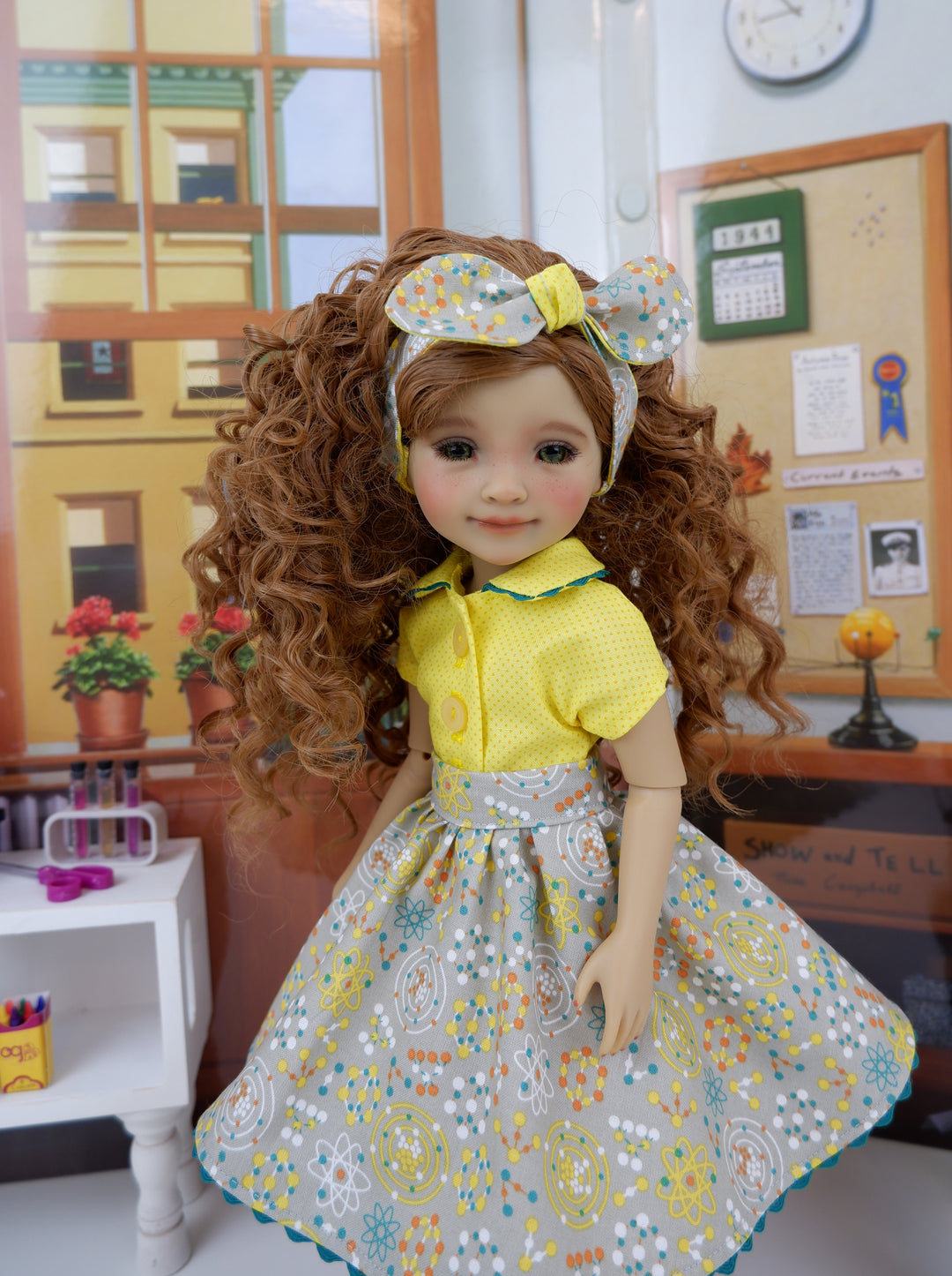 Physics Class - blouse & skirt with shoes for Ruby Red Fashion Friends doll