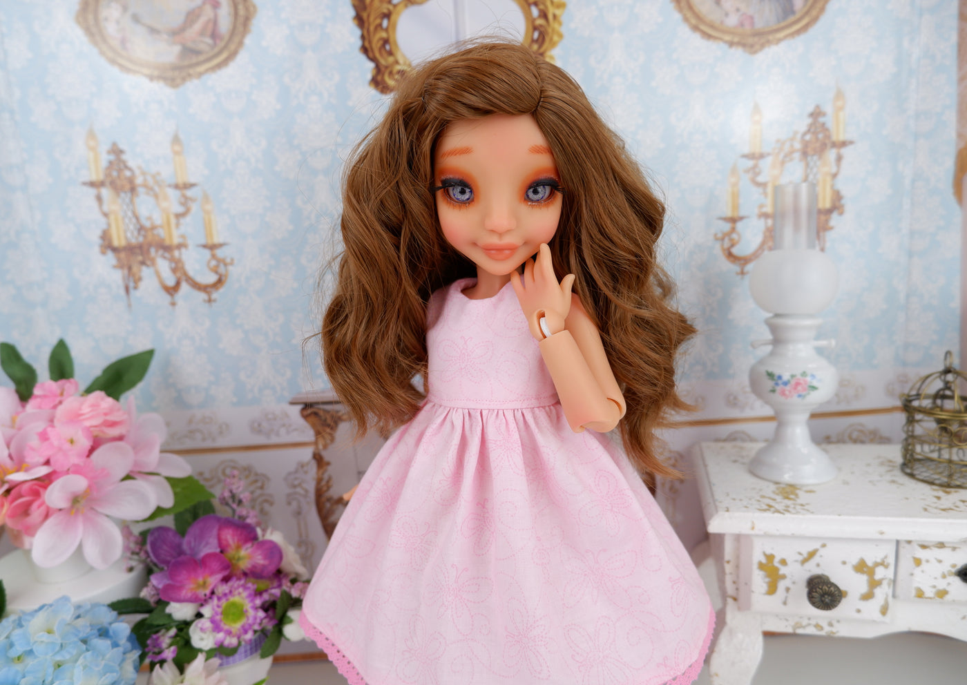 Pink Butterfly - dress with shoes for Ava BJD