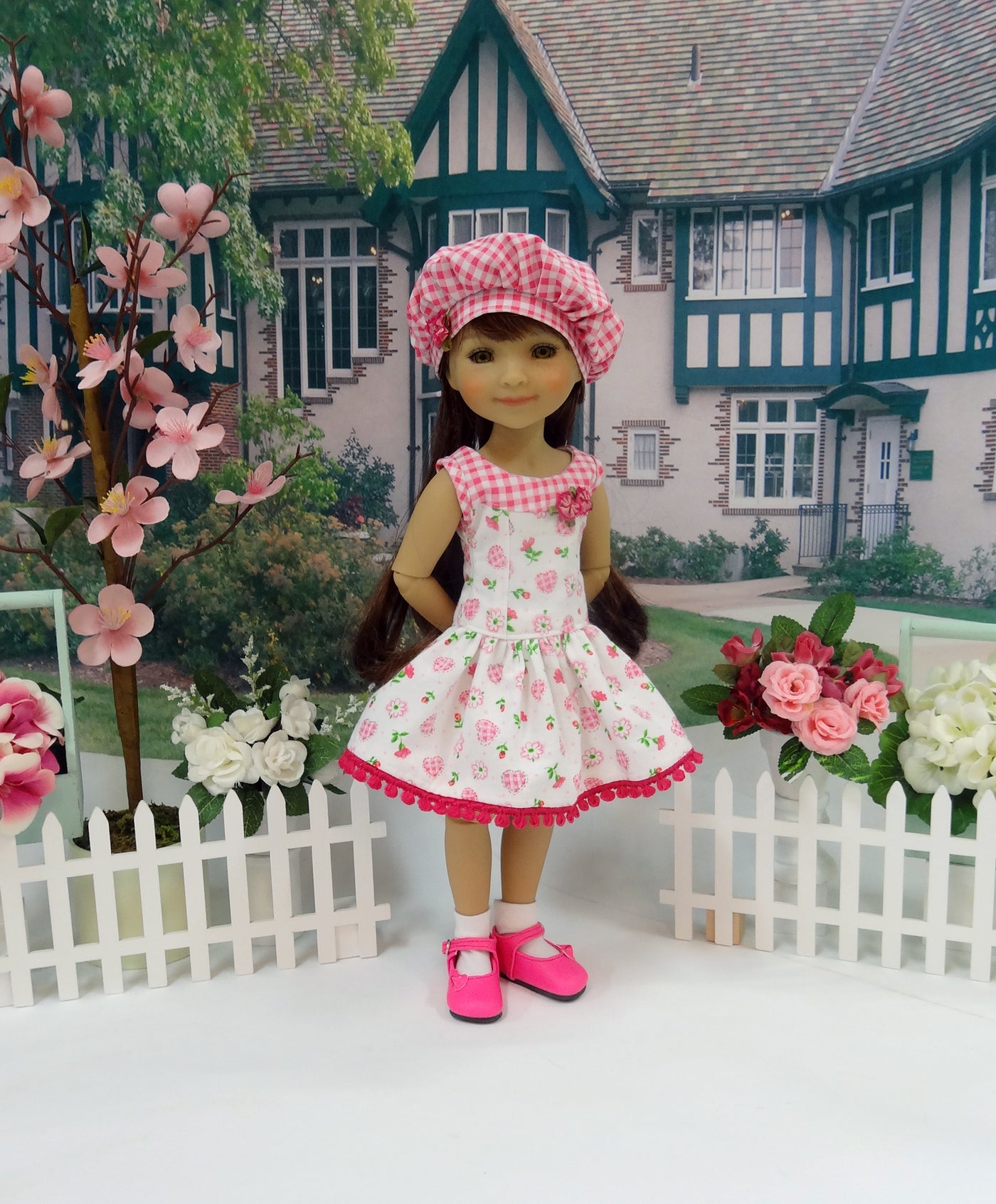 Pink Gingham Heart - dress for Ruby Red Fashion Friends doll
