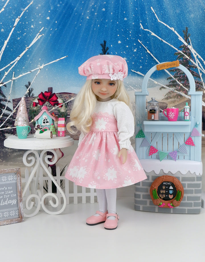 Pink Poinsettia - dress with shoes for Ruby Red Fashion Friends doll