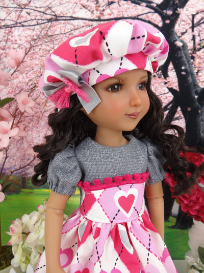 Plaid Hearts - dress and shoes for Ruby Red Fashion Friends doll