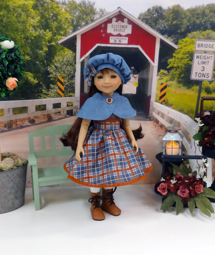 Plaid Outing - dress & capelet for Ruby Red Fashion Friends doll