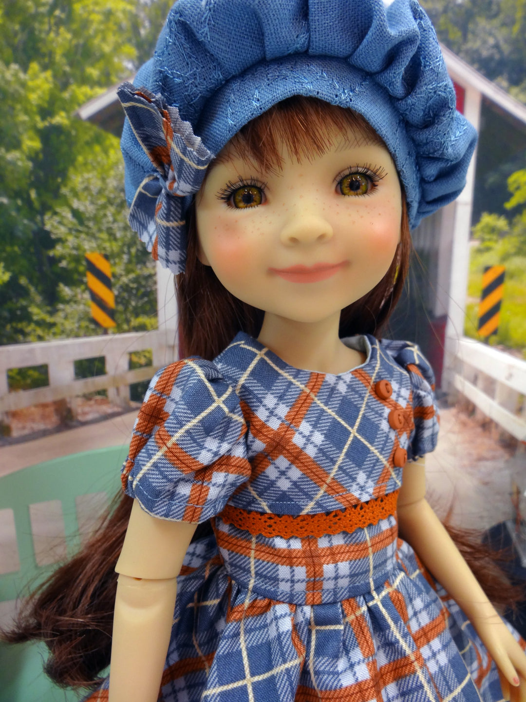 Plaid Outing - dress & capelet for Ruby Red Fashion Friends doll