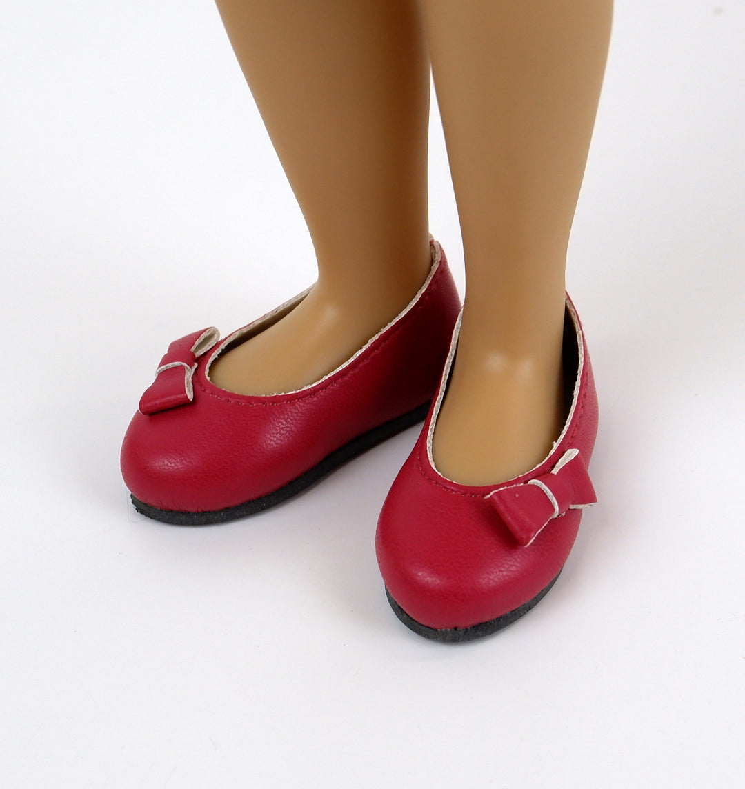 FACTORY SECONDS Bow Toe Ballet Flats - Pomegranate